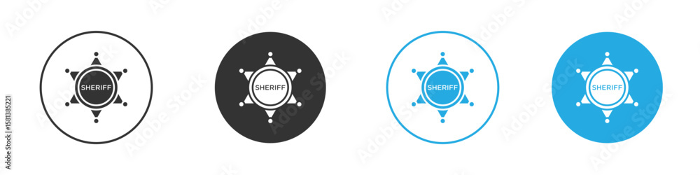 Poster badge sheriff icon design concept collection for ui ux