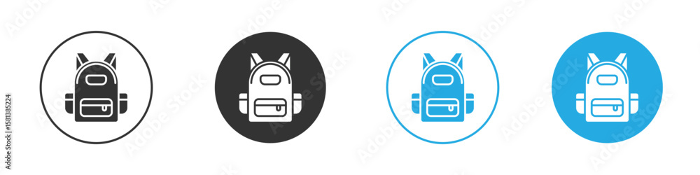 Poster backpack icon design concept collection for ui ux