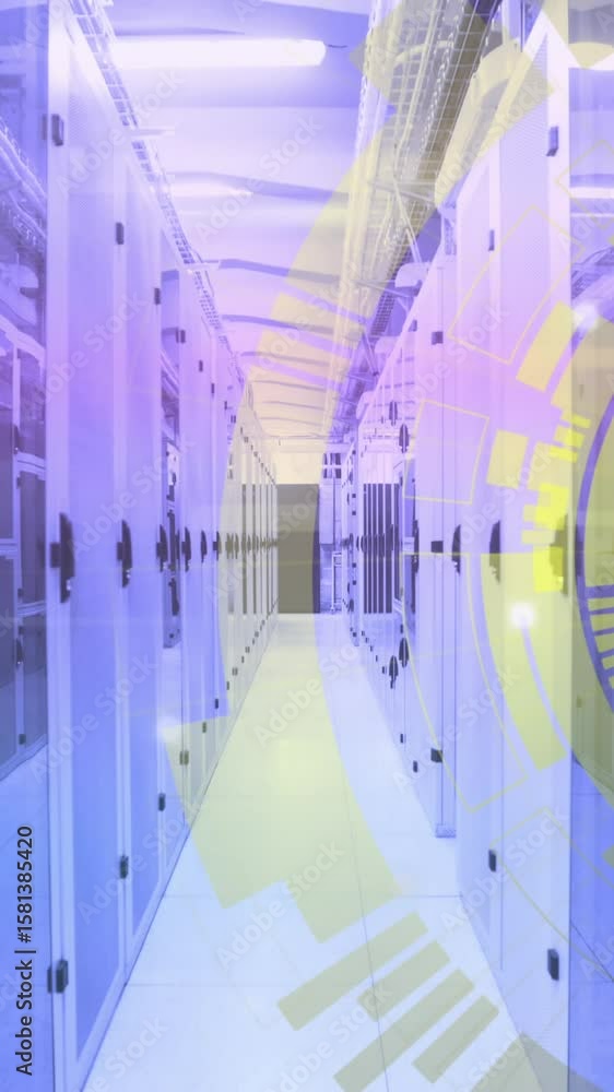 Poster animation of scope and data processing over computer servers