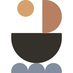 Minimal Abstract Shapes with Mid Century Boho Color Palette