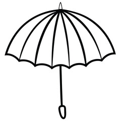 silhouette umbrella on white background