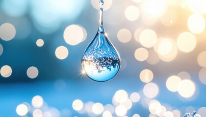 Close Up Water Drop With Bokeh Background