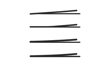 Set of 4 Strikethrough Line Vector Icons, Transparent Background, Editable Vector Illustration Collection for Design, Text Editing, Marking, and UI Elements