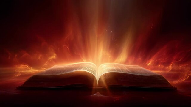 an open book enveloped in light