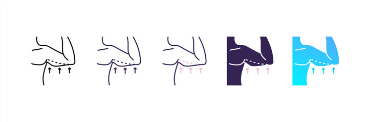 Arm Lift icon set multiple style collection
