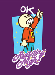 doodle pop art running background vector design