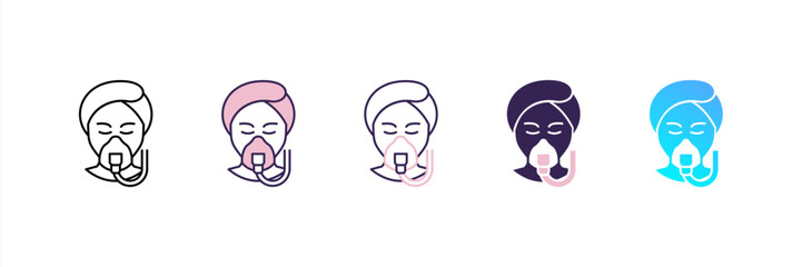 Anesthesia icon set multiple style collection