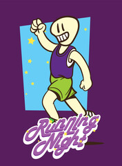 doodle pop art running background vector design