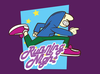 doodle pop art running background vector design