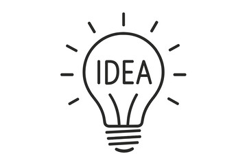 Idea light bulb creative concept symbol, innovation and inspiration icon, vector transparent illustration, bright idea sign, creativity and invention design