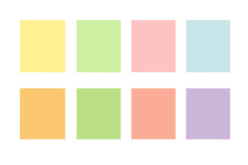 Sticky papers in different colors isolated, thin stripes of sticky post-it note paper collection, shaded sticky post-it notes with shadows, colorful adhesive memo notes