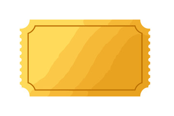 Gold ticket vector illustration, blank coupon template, transparent background, premium event pass, golden raffle ticket, vintage style vector graphic, promotional voucher