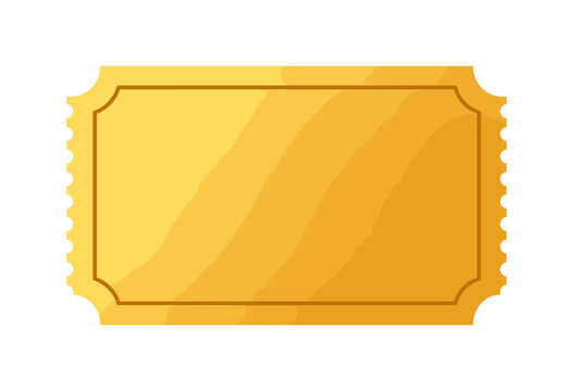 Gold ticket vector illustration, blank coupon template, transparent background, premium event pass, golden raffle ticket, vintage style vector graphic, promotional voucher