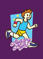 doodle pop art running background vector design