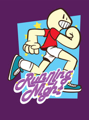 doodle pop art running background vector design