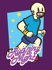 doodle pop art running background vector design
