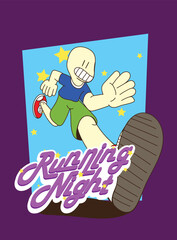 doodle pop art running background vector design