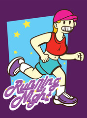 doodle pop art running background vector design
