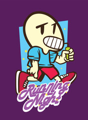 doodle pop art running background vector design