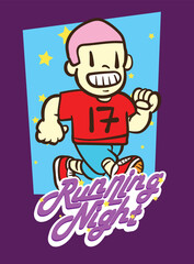 doodle pop art running background vector design
