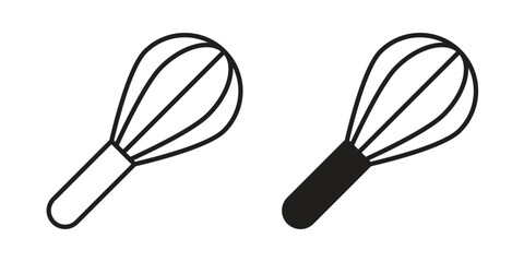 Whisk icon design element. Editable stroke. Vector