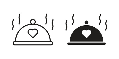 Wedding dinner icon design element. Editable stroke. Vector