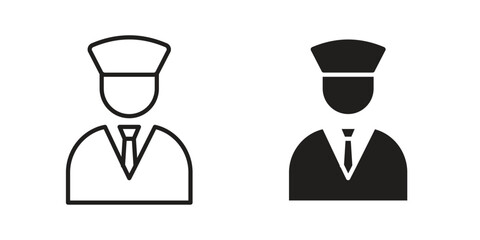 Valet icon design element. Editable stroke. Vector