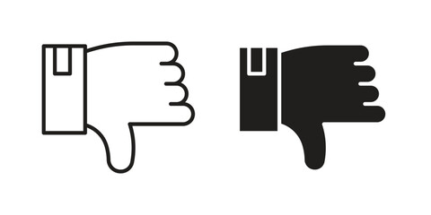 Thumb down icon design element. Editable stroke. Vector