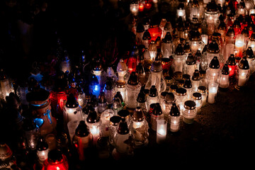 Wroclaw, Poland - 10.31.2023: All Souls Night at Osobowice Cemetery.