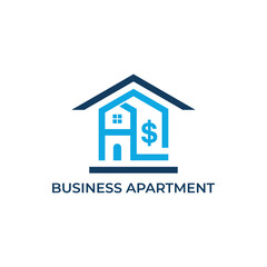 Business Apartment Logo with Dollar Sign
