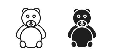 Teddy bear icon design element. Editable stroke. Vector