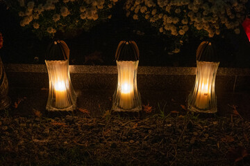 Wroclaw, Poland - 10.31.2023: All Souls Night at Osobowice Cemetery.