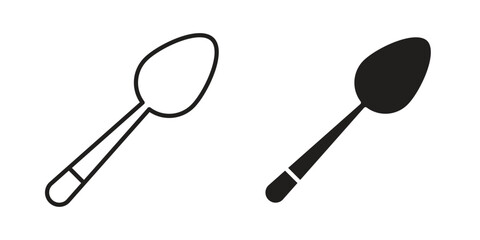 Spoon icon design element. Editable stroke. Vector
