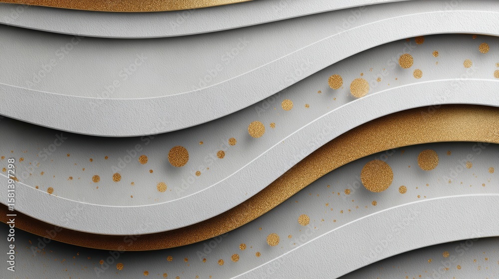 Poster elegant wave design: a graceful interplay of fluid curves and layers, highlighted with touches of go
