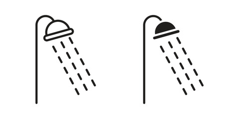 Shower Head icon design element. Editable stroke. Vector