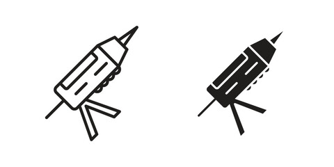 Fototapeta premium Sealants gun icon design element. Editable stroke. Vector