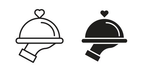 Restaurant Tray icon design element. Editable stroke. Vector