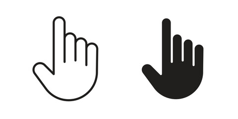 Pointing hand icon design element. Editable stroke. Vector