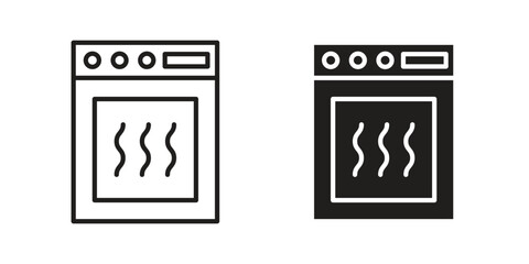 Oven icon design element. Editable stroke. Vector