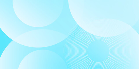 Minimalist banner background, pastel colorful, Light Blue gradations. Circle effect style geometric, abstract background. Vector Illustration