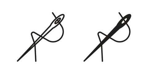 Needle icon design element. Editable stroke. Vector