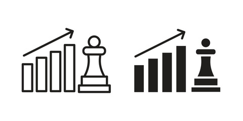 Marketing strategy icon design element. Editable stroke. Vector