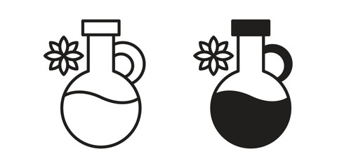 Massage oil icon design element. Editable stroke. Vector