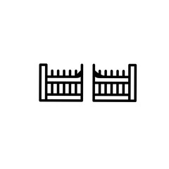Gate Icon Design on White Background: Symbol of Entrance, Access, and Passage