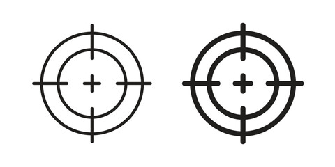 Gun target icon design element. Editable stroke. Vector