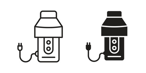 Garbage disposal icon design element. Editable stroke. Vector