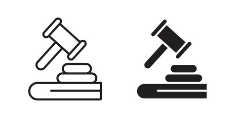 employment law icon design element. Editable stroke. Vector