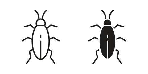 Cockroach icon design element. Editable stroke. Vector