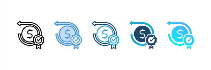 Obraz premium Money Back Guarantee icon set multiple style collection
