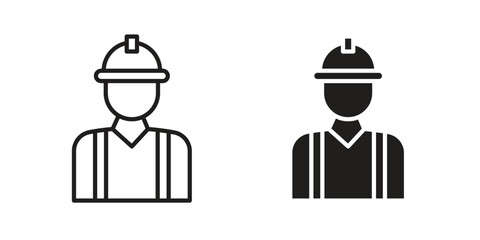 Civil Engineer icon design element. Editable stroke. Vector